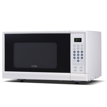 Commercial Chef 900 Watt Counter Top Microwave Oven, 0.9 Cubic Feet, White Cabinet CHM990W